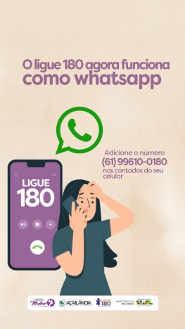 Governo do Brasil on X: Agora, o Ligue 180 passa a atender também por  WhatsApp! A central funciona por telefone e WhatsApp, 24 horas, todos os  dias da semana, de qualquer lugar